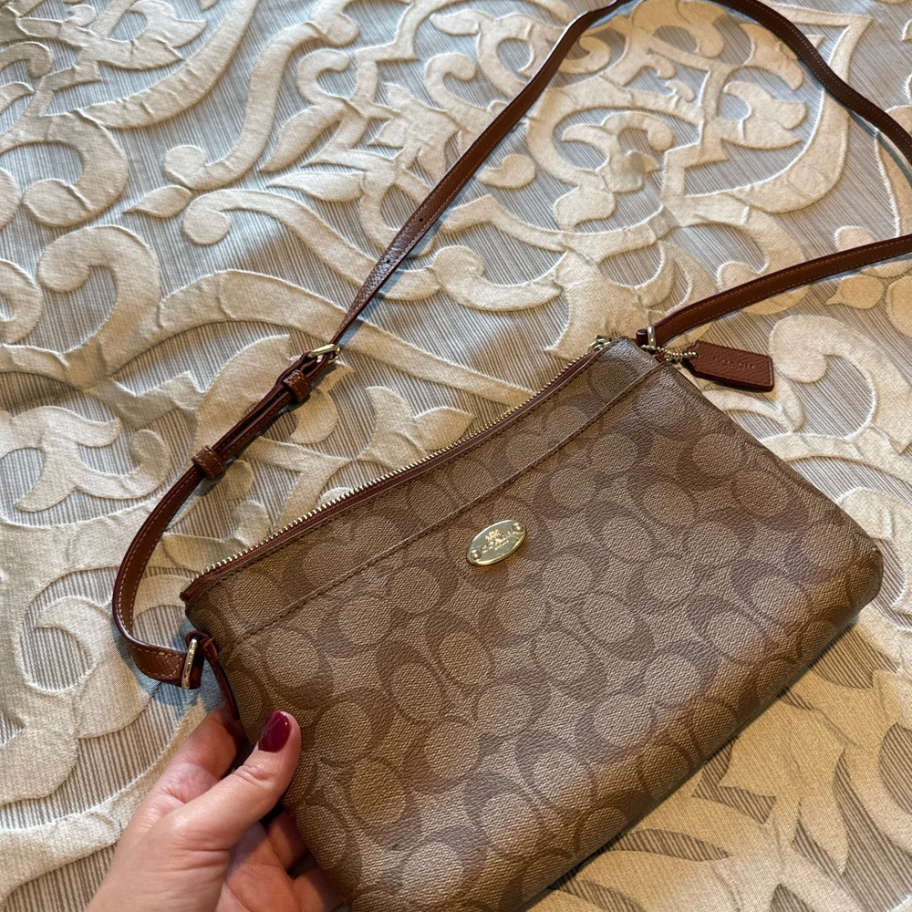 Coach Signature Tan Crossbody Bag